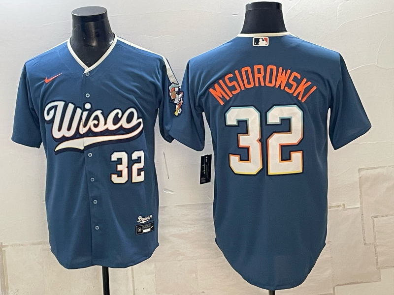 Men Milwaukee Brewers #32 Misiorowski blue Nike 2026 World Series MLB jersey 102306->milwaukee brewers->MLB Jersey